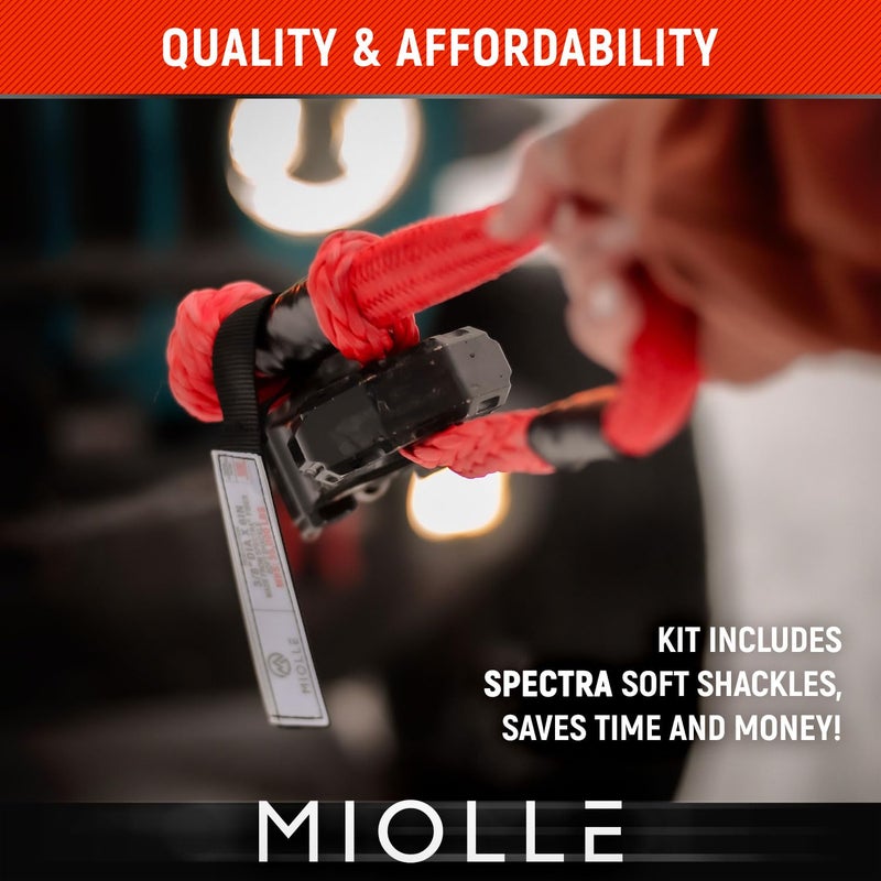 MiolleGear Kinetic Recovery Rope kit (3/4" x20', 6400lbs WLL) Heavy Duty Tow Rope - Includes 2 Soft Shackle for UTV, ATV, Truck, Car, Jeep, Tractor - Image 3